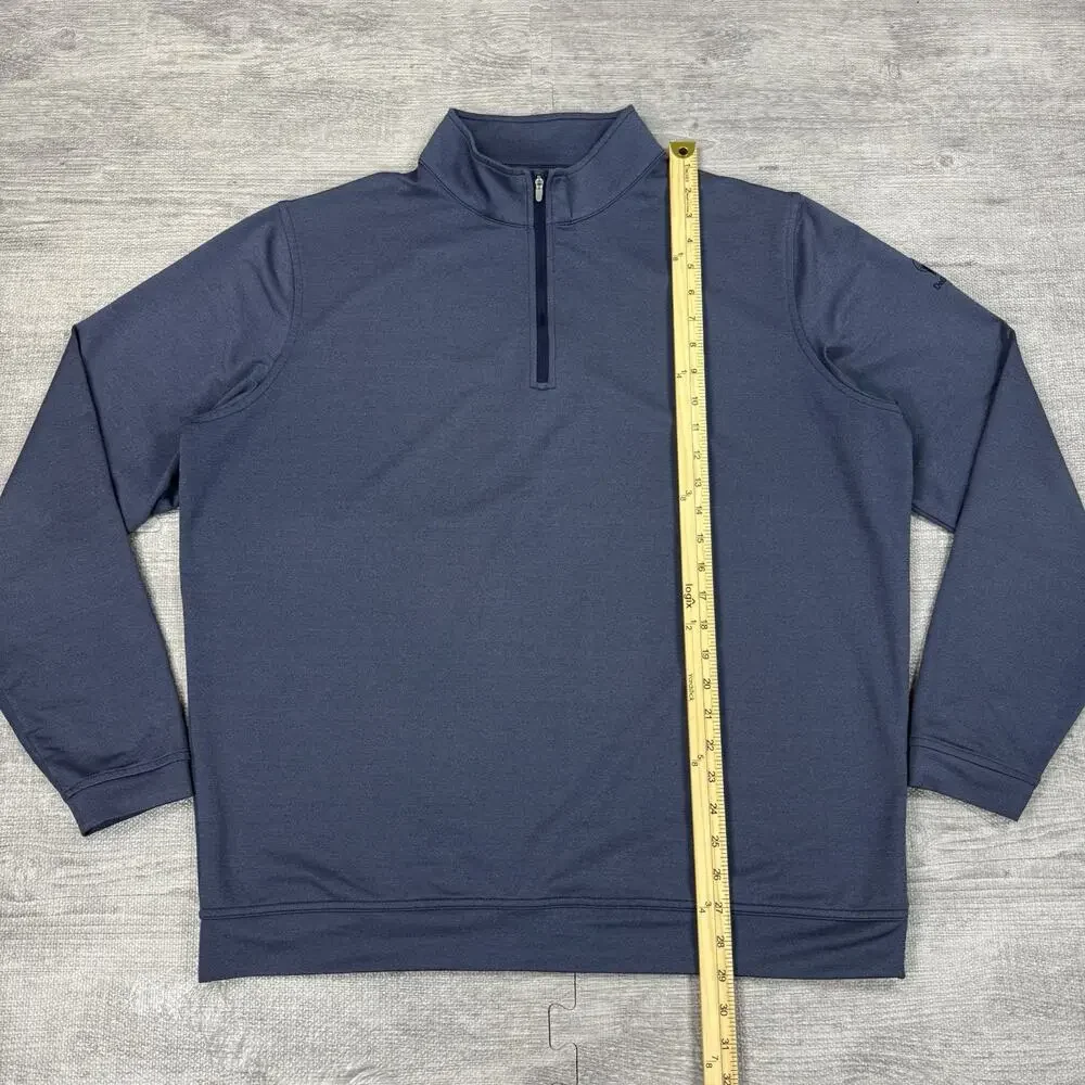 DeBordieu Golf Club Peter Millar 1/4 Zip Perth Pullover Blue Logo Men sz XL EUC